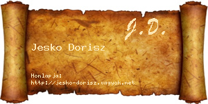Jesko Dorisz névjegykártya